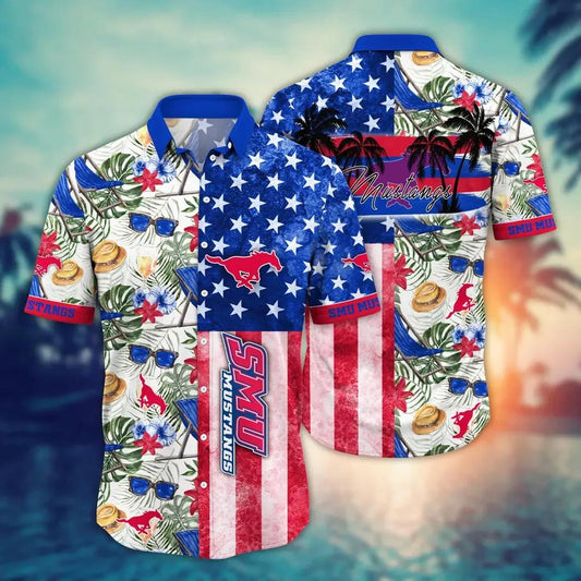 SMU Mustangs NCAA Flower Aloha Hawaiian Shirt 11, NCAA Hawaiian Shirt Moonbestprint