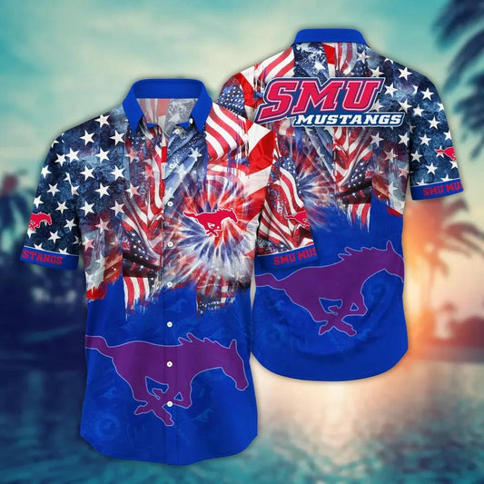 SMU Mustangs NCAA Flower Aloha Hawaiian Shirt 12, NCAA Hawaiian Shirt Moonbestprint
