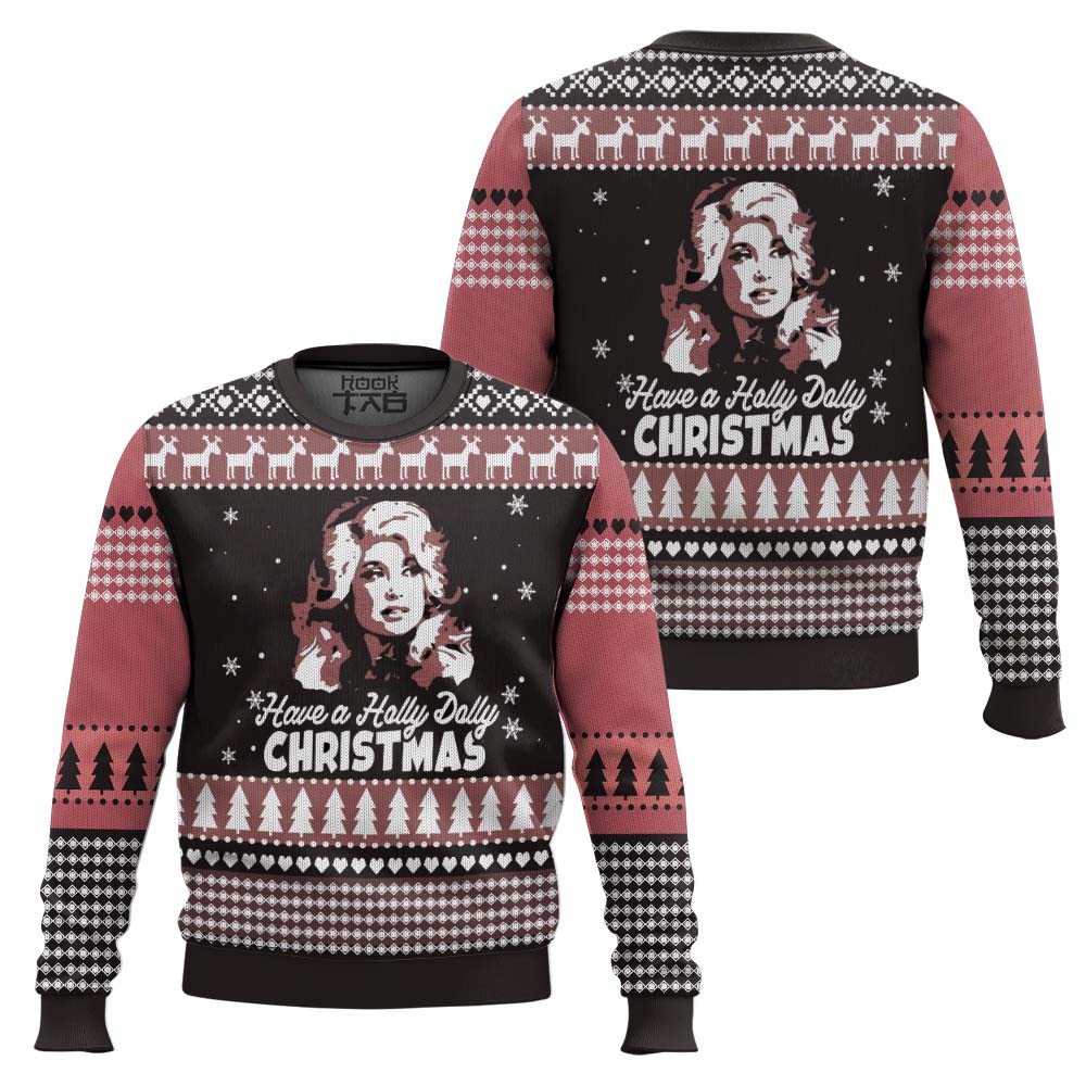 Dolly Parton Holly Dolly Christmas Pine Tree Pattern Ugly Christmas Sweater – Moonbestprint