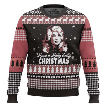 Dolly Parton Holly Dolly Christmas Pine Tree Pattern Ugly Christmas Sweater – Moonbestprint