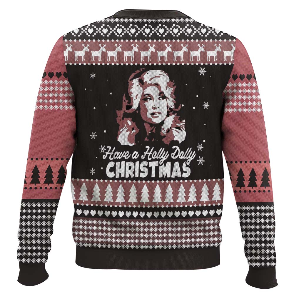 Dolly Parton Holly Dolly Christmas Pine Tree Pattern Ugly Christmas Sweater – Moonbestprint