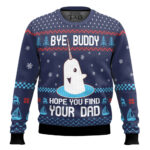 Elf Bye Buddy Hope You Find Your Dad Christmas Pattern Ugly Sweater – Moonbestprint