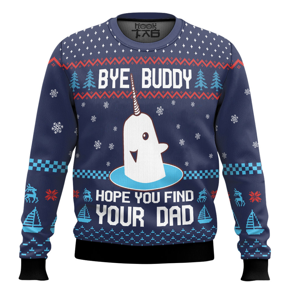 Elf Bye Buddy Hope You Find Your Dad Christmas Pattern Ugly Sweater – Moonbestprint