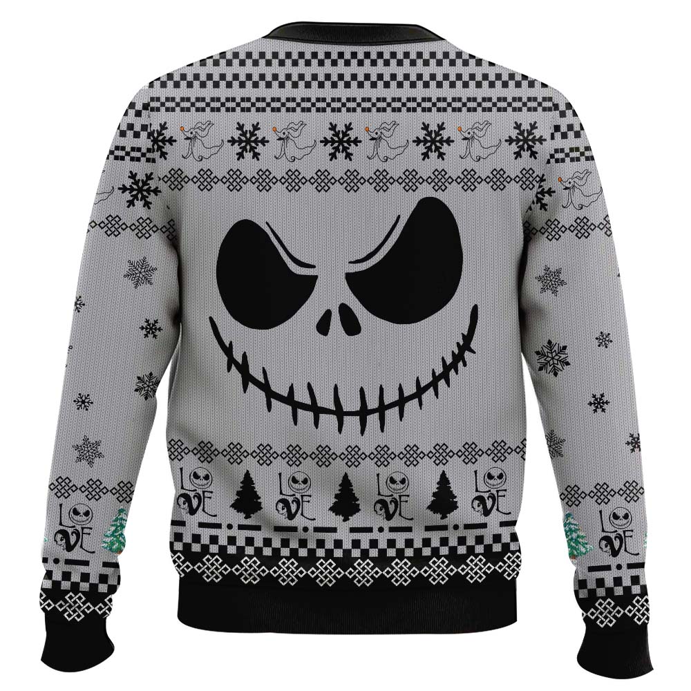 Jack Skellington Face Love White Hoodie Christmas Sweater – Moonbestprint