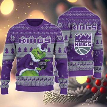 Sacramento Kings Grinch Stolen Ugly Christmas Sweater, NBA Chritsmas Sweater Moonbestprint