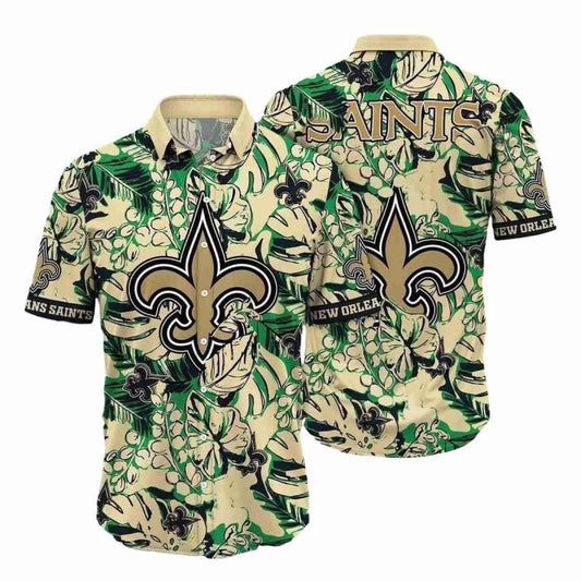 Saints Greenery Camo NFL Hawaiian New Orleans Saints Shirt - Moonbestprint