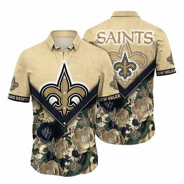 Saints Tropical Night Floral Hawaiian Shirt - Moonbestprint