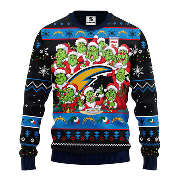 San Diego Chargers 12 Grinch Xmas Day Ugly Christmas Sweater Moonbestprint