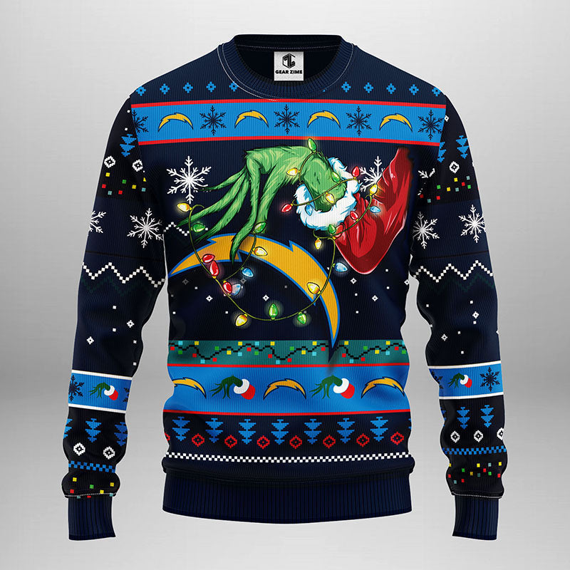 San Diego Chargers Grinch Ugly Christmas Sweater Moonbestprint