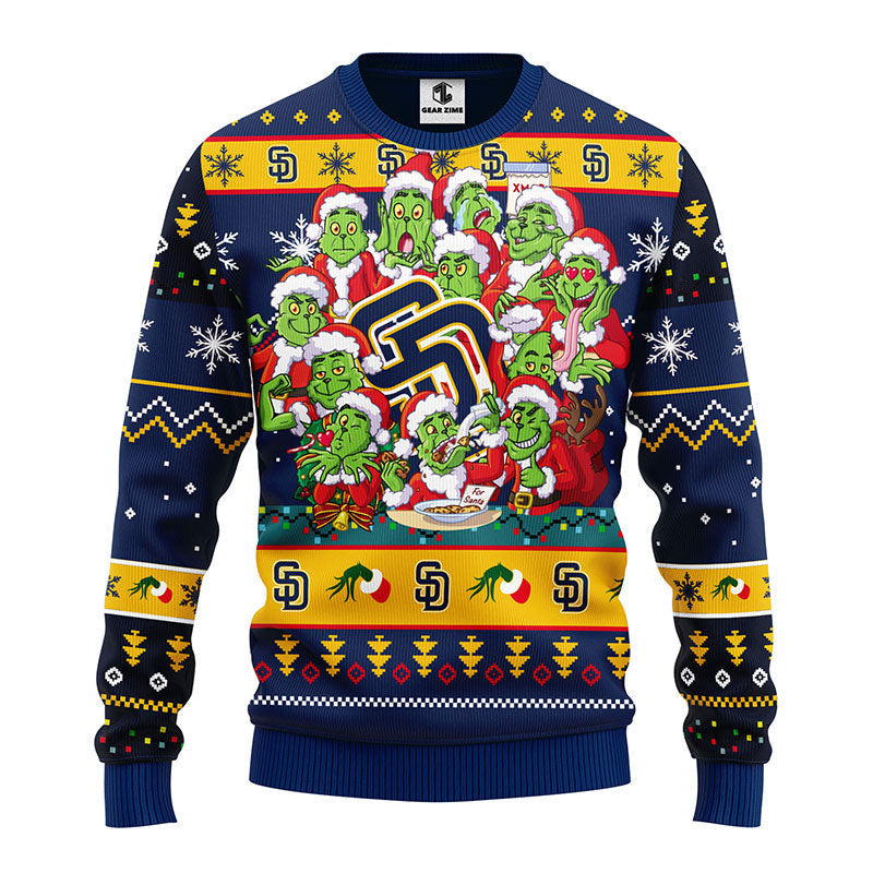 San Diego Padres 12 Grinch Xmas Day Ugly Christmas Sweater Moonbestprint
