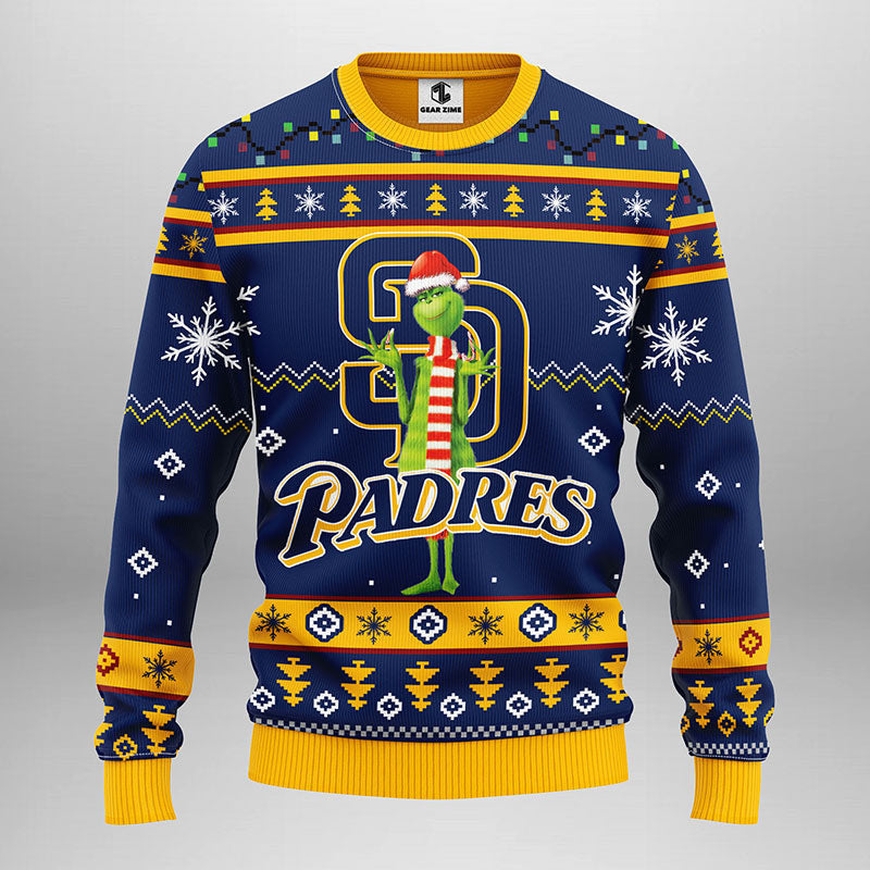 San Diego Padres Funny Grinch Ugly Christmas Sweater Moonbestprint