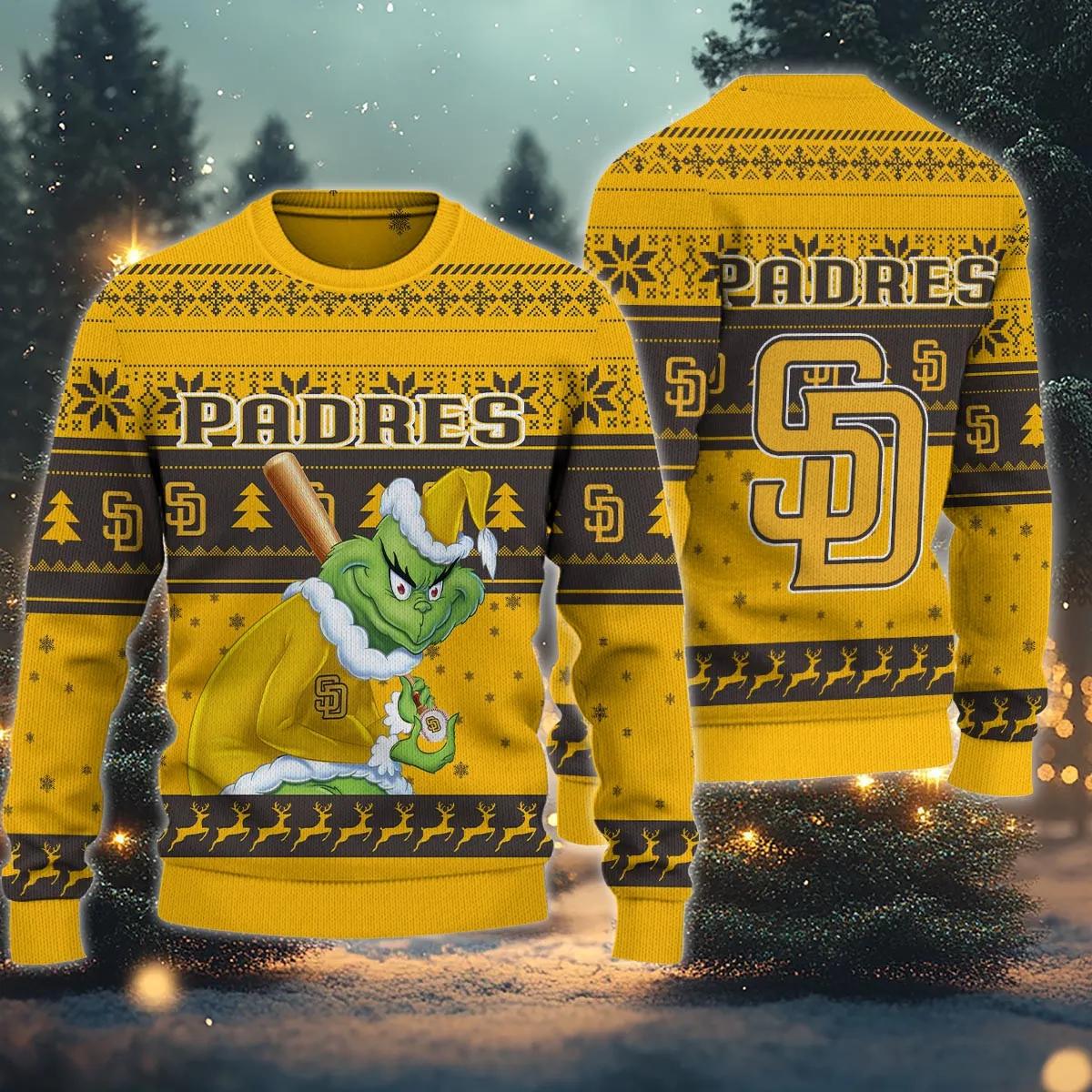 San Diego Padres Grinch Stolen Ugly Christmas Sweater, MLB Christmas Sweater Moonbestprint