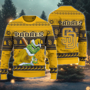 San Diego Padres Grinch Stolen Ugly Christmas Sweater, MLB Christmas Sweater Moonbestprint
