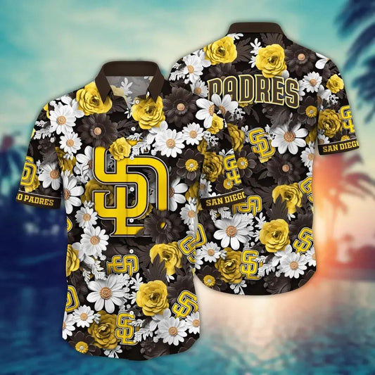 San Diego Padres MLB Flower Aloha Hawaiian Shirt 17, MLB Hawaiian Shirt Moonbestprint