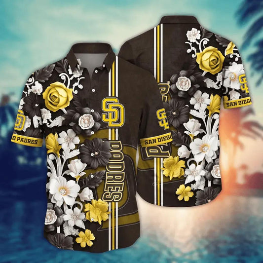 San Diego Padres MLB Flower Aloha Hawaiian Shirt 19, MLB Hawaiian Shirt Moonbestprint
