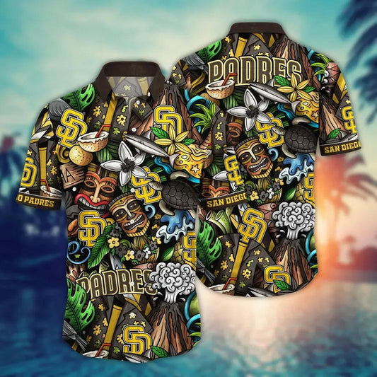 San Diego Padres MLB Flower Aloha Hawaiian Shirt 4, MLB Hawaiian Shirt Moonbestprint
