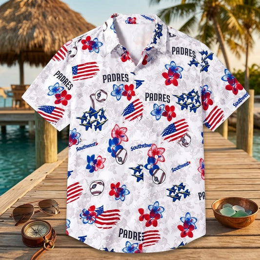 San Diego Padres Patriotic 2026 Hawaiian Shirt – Moonbestprint