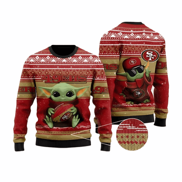 San Francisco 49Ers Christmas Ugly Christmas Sweater Baby Yoda – Moonbestprint