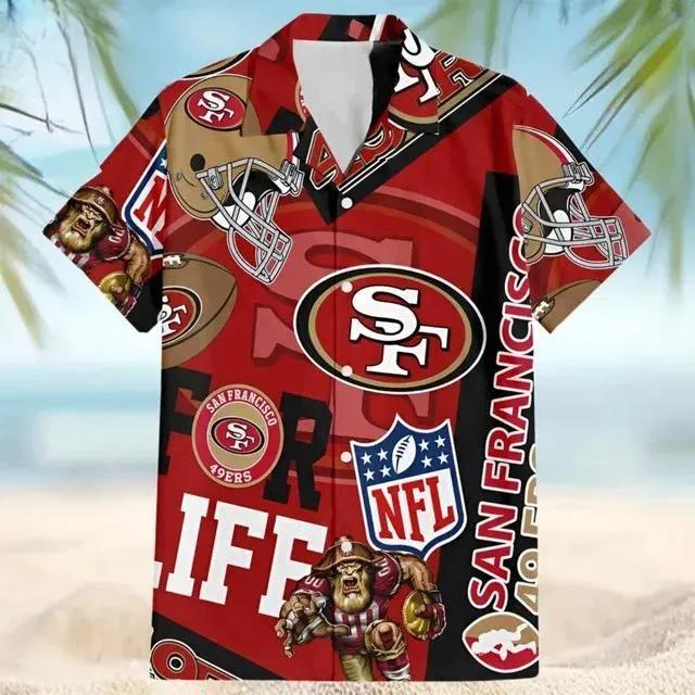 San Francisco 49Ers Summer Hawaiian Shirt Aloha Shirt for Summer, NFL Hawaiian Shirt Moonbestprint