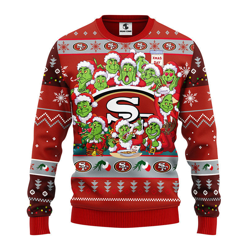 San Francisco 49ers 12 Grinch Xmas Day Ugly Christmas Sweater Moonbestprint