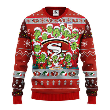 San Francisco 49ers 12 Grinch Xmas Day Ugly Christmas Sweater Moonbestprint