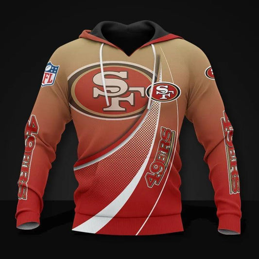 San Francisco 49ers All Over Print Hoodie, NFL Hoodie Moonbestprint
