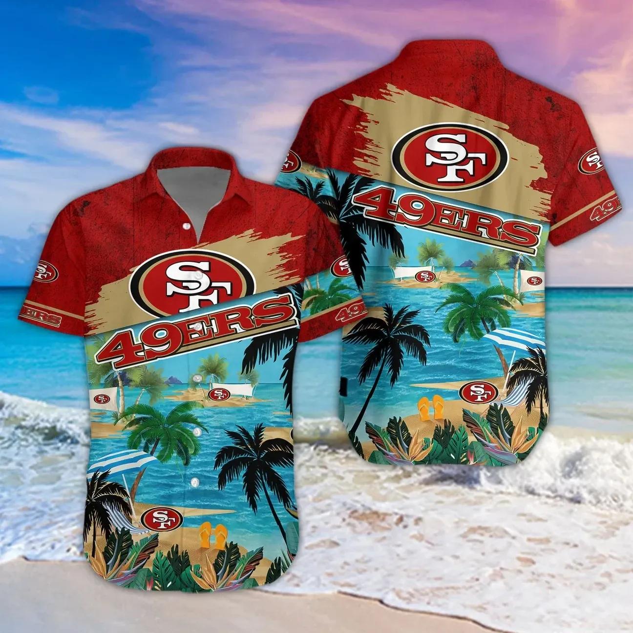 San Francisco 49ers Aloha Shirt, NFL Hawaiian Shirt Moonbestprint