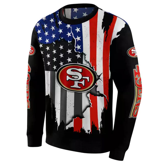 San Francisco 49ers American Pride Black Aop Sweatshirt - Moonbestprint