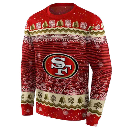 San Francisco 49ers Christmas Trees Red Aop Sweatshirt - Moonbestprint