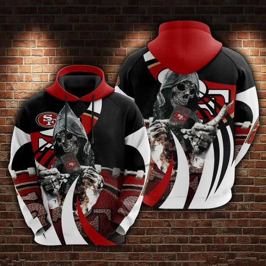 San Francisco 49ers Death NFL 3D Hoodie, NFL Hoodie Moonbestprint