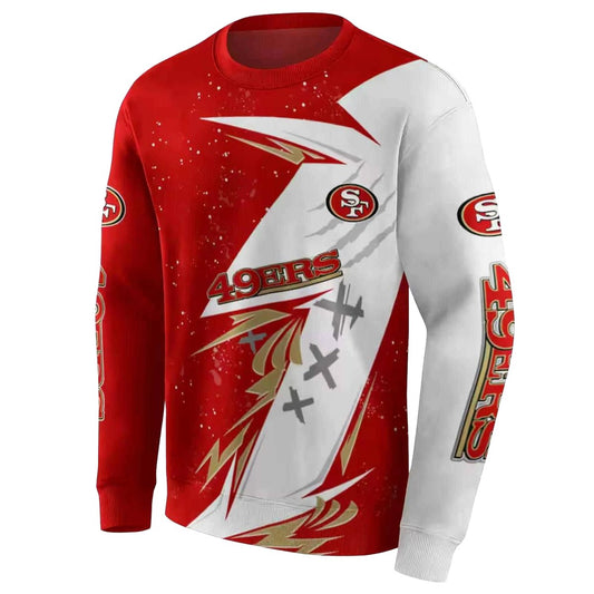 San Francisco 49ers Dynamic Slash Red White Aop Sweatshirt - Moonbestprint