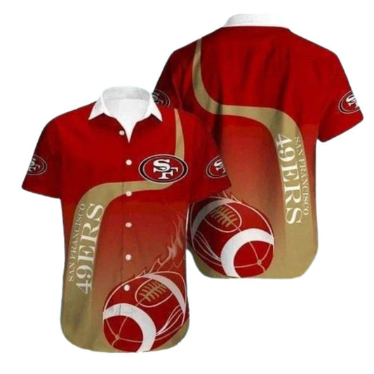San Francisco 49ers Football Flame Gradient Hawaiian Shirt - Moonbestprint