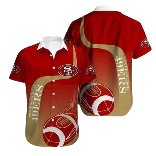 San Francisco 49ers Football Flame Gradient Hawaiian Shirt - Moonbestprint