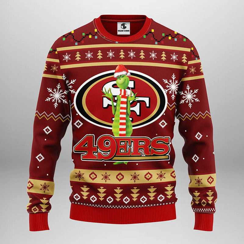 San Francisco 49ers Funny Grinch Ugly Christmas Sweater Moonbestprint