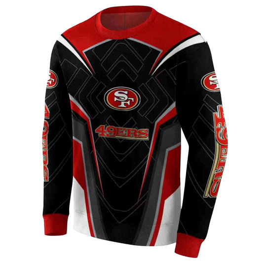 San Francisco 49ers Futuristic Pattern Red And Black Aop Sweatshirt - Moonbestprint