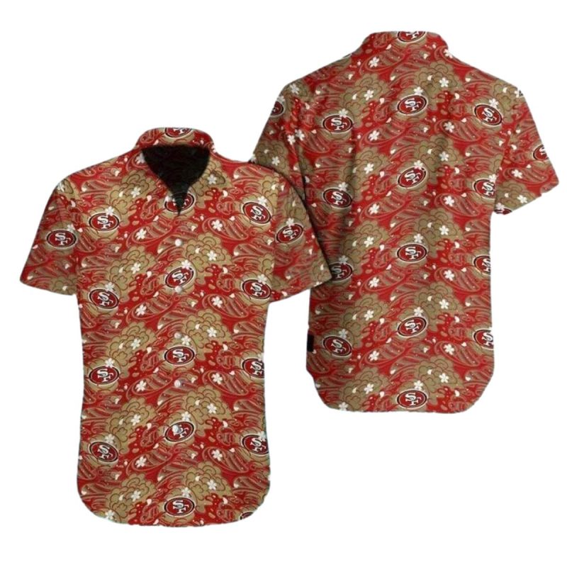 San Francisco 49ers Golden Swirl Artistic Hawaiian Shirt - Moonbestprint