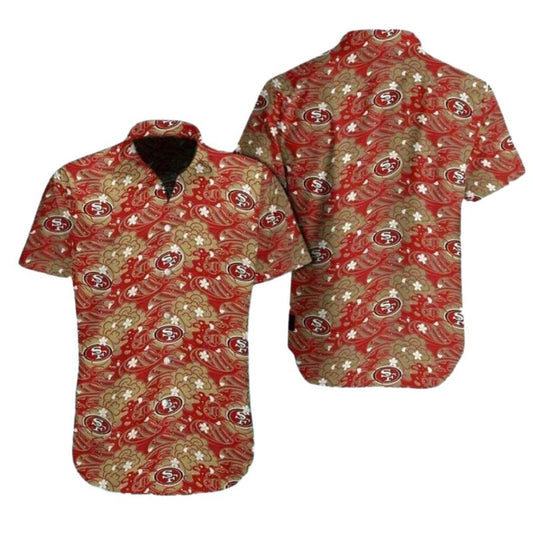 San Francisco 49ers Golden Swirl Artistic Hawaiian Shirt - Moonbestprint