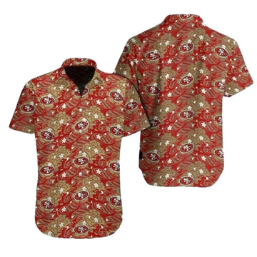 San Francisco 49ers Golden Swirl Artistic Hawaiian Shirt - Moonbestprint