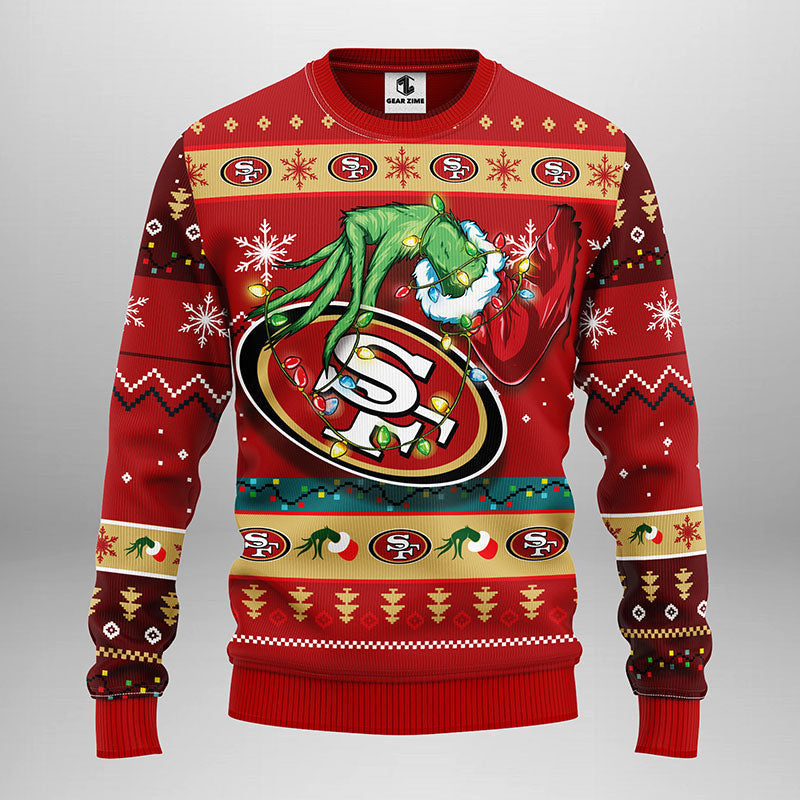 San Francisco 49ers Grinch Ugly Christmas Sweater Moonbestprint