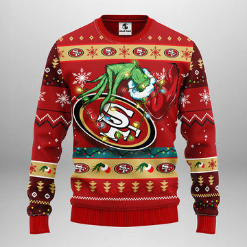San Francisco 49ers Grinch Ugly Christmas Sweater Moonbestprint
