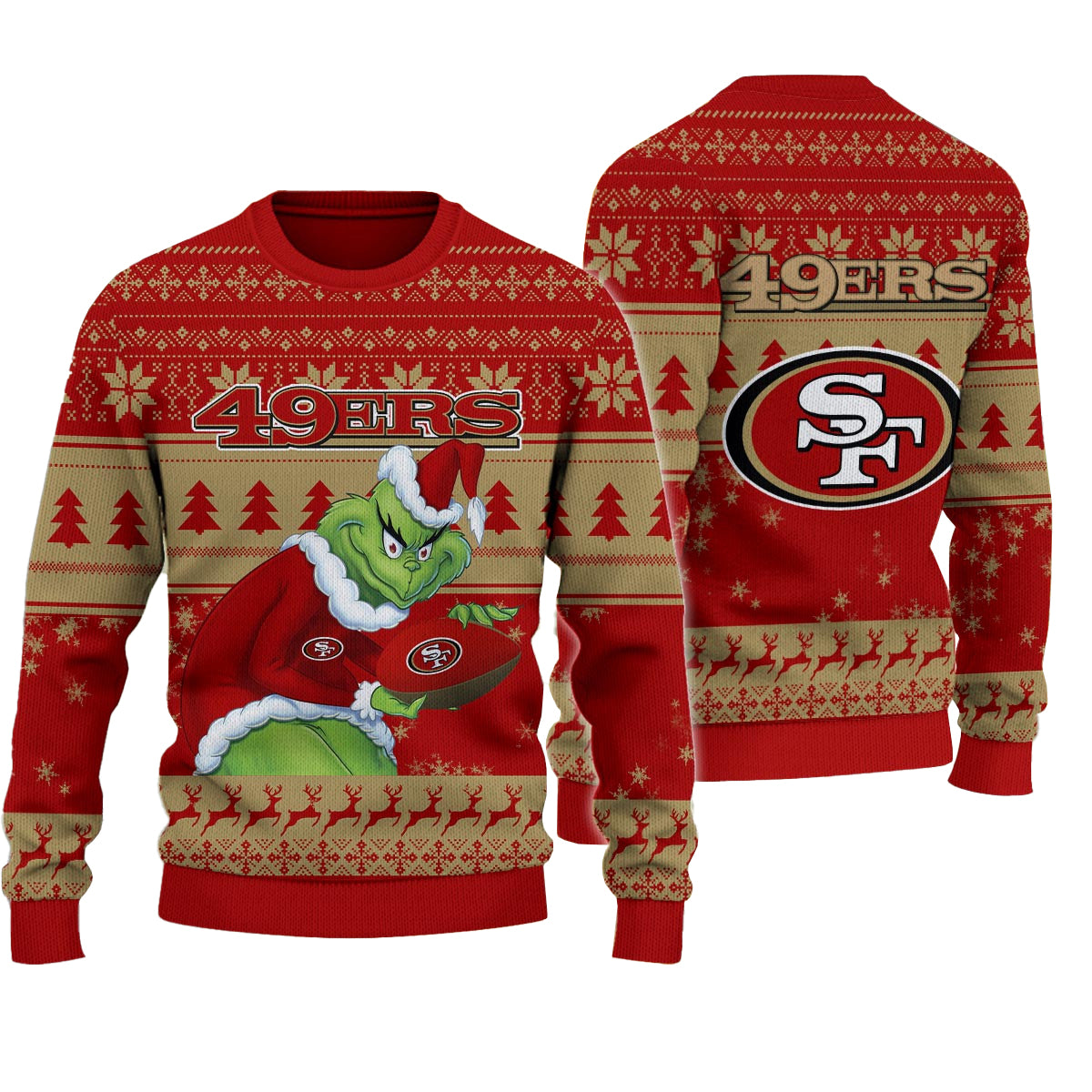 San Francisco 49ers Grinch Ugly Christmas Sweater – Moonbestprint