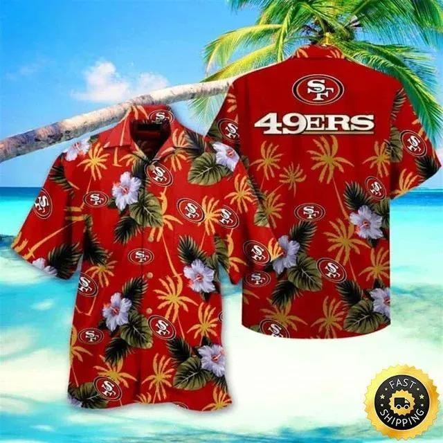 San Francisco 49ers Hawaiian Shirt Beach Gift For Dad, NFL Hawaiian Shirt Moonbestprint