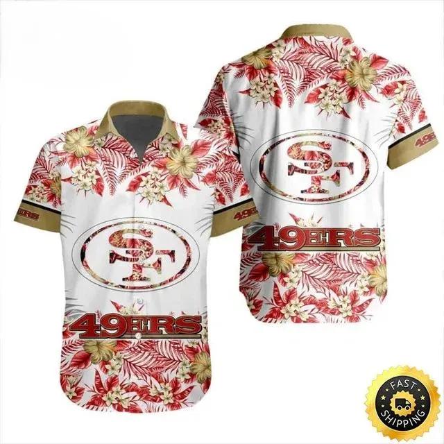 San Francisco 49ers Hawaiian Shirt Beach Vacation Gift, NFL Hawaiian Shirt Moonbestprint
