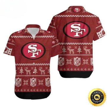 San Francisco 49ers Hawaiian Shirt Christmas Gift For Football Fans, NFL Hawaiian Shirt Moonbestprint