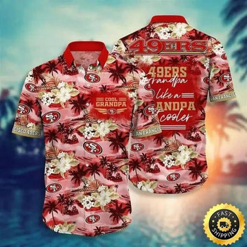 San Francisco 49ers Hawaiian Shirt Cool Grandpa, NFL Hawaiian Shirt Moonbestprint