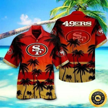 San Francisco 49ers Hawaiian Shirt Football Gift For Beach Lovers, NFL Hawaiian Shirt Moonbestprint