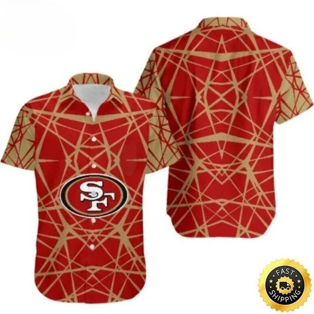 San Francisco 49ers Hawaiian Shirt For Football Fans, NFL Hawaiian Shirt Moonbestprint