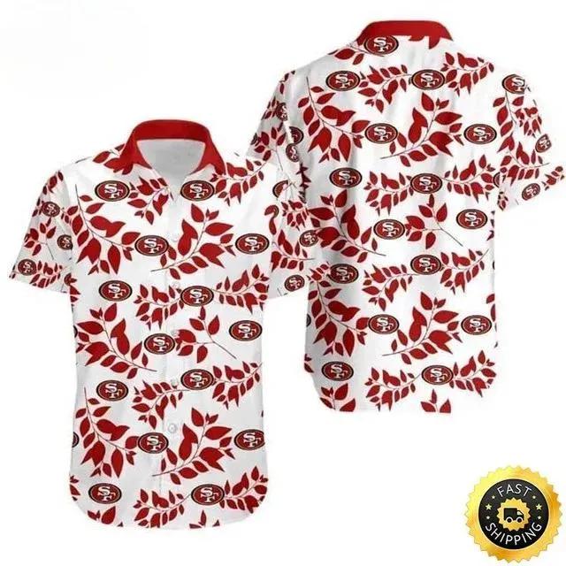 San Francisco 49ers Hawaiian Shirt Gift For Beach Vacation, NFL Hawaiian Shirt Moonbestprint