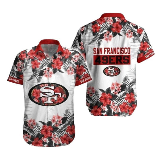 San Francisco 49ers Island Vibes And Football Emblem Hawaiian Shirt - Moonbestprint