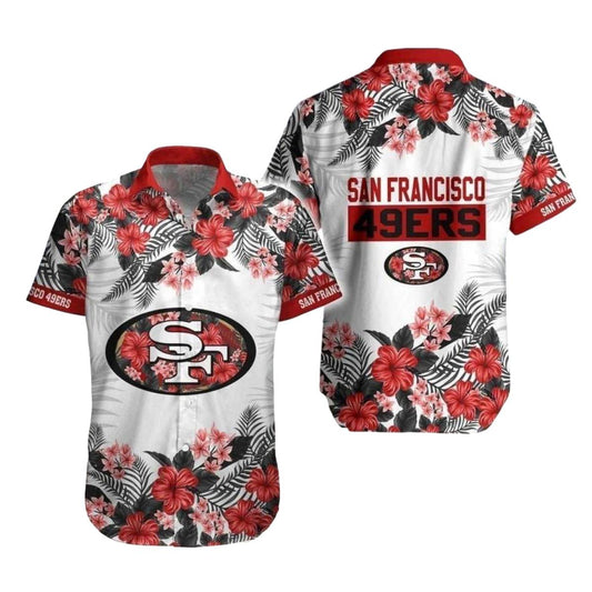 San Francisco 49ers Island Vibes And Football Emblem Hawaiian Shirt - Moonbestprint